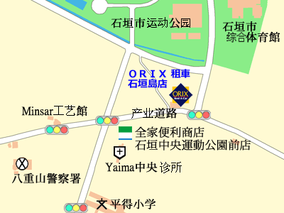 ORIX租車石垣島店地圖